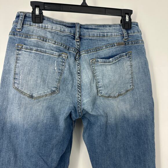 KanCan jeans KC11178 size 31 frayed hems ankled cropped light to med wash - Picture 5 of 10
